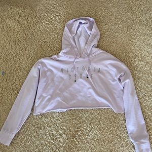 victoria’s sport purple sparkle cropped hoodie
